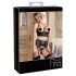 Abierta Fina - Funkelndes Spitzen-Dessous-Set (Schwarz) - 85C/L