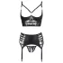 Abierta Fina - Funkelndes Spitzen-BH-Set mit Trägern (schwarz) - 85C/L