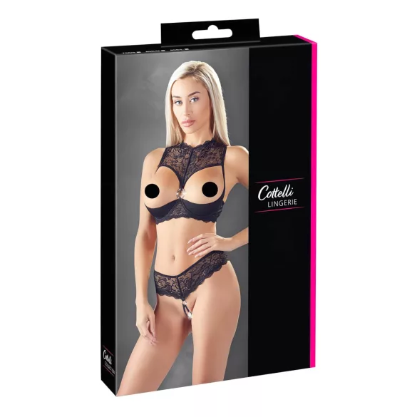 Cottelli - Offenes BH-Set (Schwarz) - 85B/L
