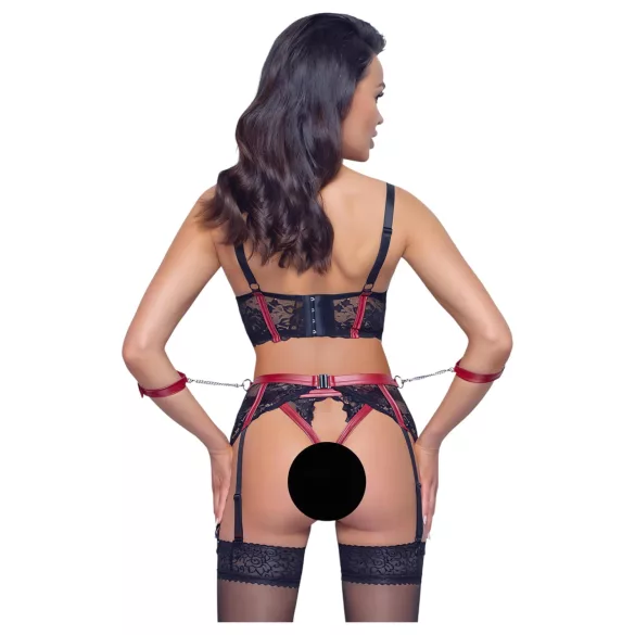 Cottelli Bondage - Mattes, Spitzen-BH-Set (Rot) - M