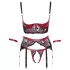 Cottelli Bondage - Mattes, Spitzen-BH-Set (Rot) - L