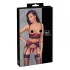 Cottelli Bondage - Mattes, Spitzen-BH-Set (Rot) - XL
