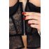 Abierta Fina - Offener String & Korsett (schwarz)