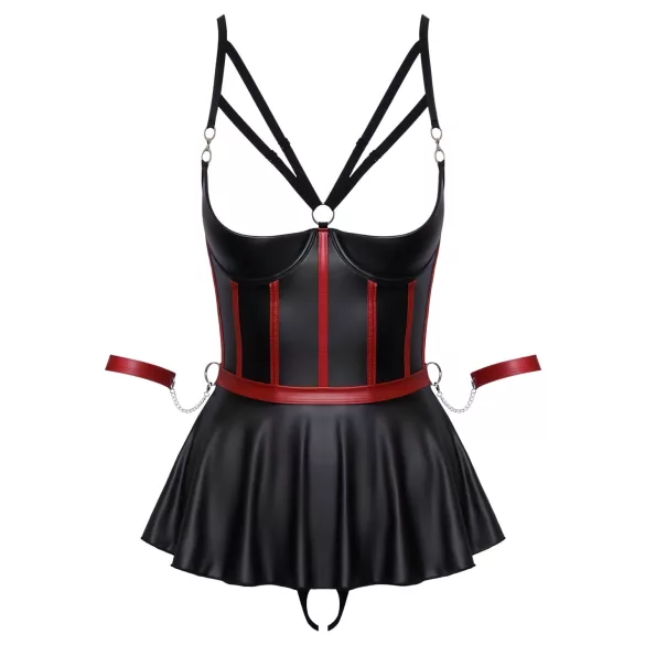 Cottelli Bondage - Glänzendes Set & Handfesseln (Schwarz) - 80B/M