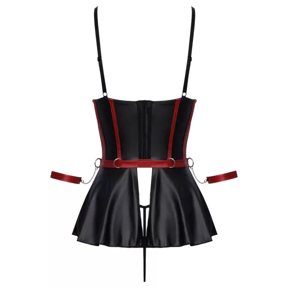 Cottelli Bondage - Glänzendes Set & Handfesseln (Schwarz) - 85B/L