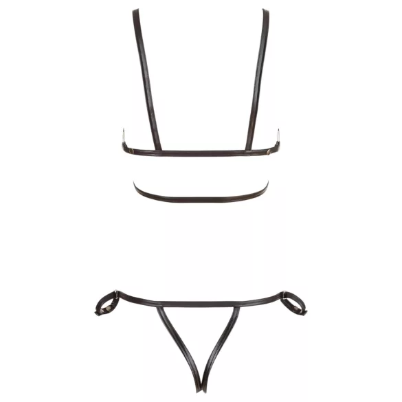 Cottelli Bondage - Glänzendes Körpergeschirr Bikini (schwarz)