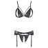 Cottelli - Offenes Spitzen-Set (schwarz)