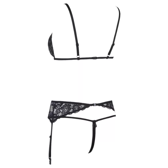 Cottelli - Offenherziges Spitzenwäsche-Set (Schwarz)