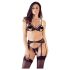 Cottelli - Offenes Spitzen-Set (schwarz) - XL