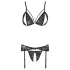 Cottelli - Offenherziges Spitzenwäsche-Set (Schwarz) - XL
