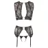 Cottelli Bondage - Spitzen‑Dessous-Set + Handschellen (4-teilig) - M