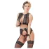 Cottelli Bondage - Spitzen‑Dessous-Set + Handschellen (4-teilig) - L