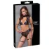Cottelli Bondage - BH-Set mit Netzeinsatz (schwarz) - XL