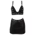 Cottelli - Kunstleder-Top und Minirock-Set (schwarz) - M