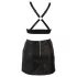 Cottelli - Kunstleder-Top und Minirock-Set (schwarz) - M