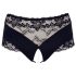 Cottelli Plus Size - Offene Spitze-Perlen-Slip (Schwarz)