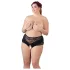 Cottelli Plus Size - Spitzenperlen offener Slip (schwarz) - 4XL