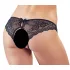 Cottelli - Spitzen-Slip mit Schleife und offenem Schritt (schwarz) - L