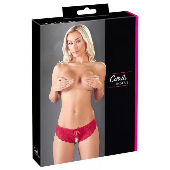 Cottelli - Damenstring offen mit Schleife (rot) - M