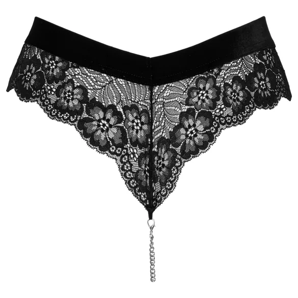 Cottelli Party - Spitzenslip mit Kette (schwarz)