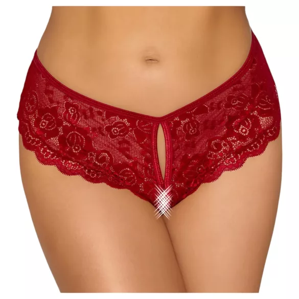Cottelli - offener Spitzen-Slip (rot) - M