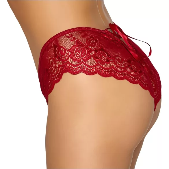 Cottelli - offener Spitzen-Slip (rot) - M