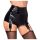 Noir - Glänzende Hotpants mit Strumpfhalter (Schwarz) - M