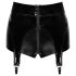 Noir - Glänzende Hotpants mit Strumpfhalter (Schwarz) - M