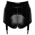 Noir - Glänzende Hotpants mit Strumpfhalter (Schwarz) - L