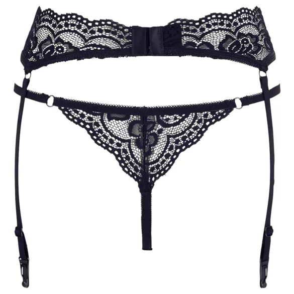 Cottelli - Spitze Strapsgürtel und String (schwarz) - L