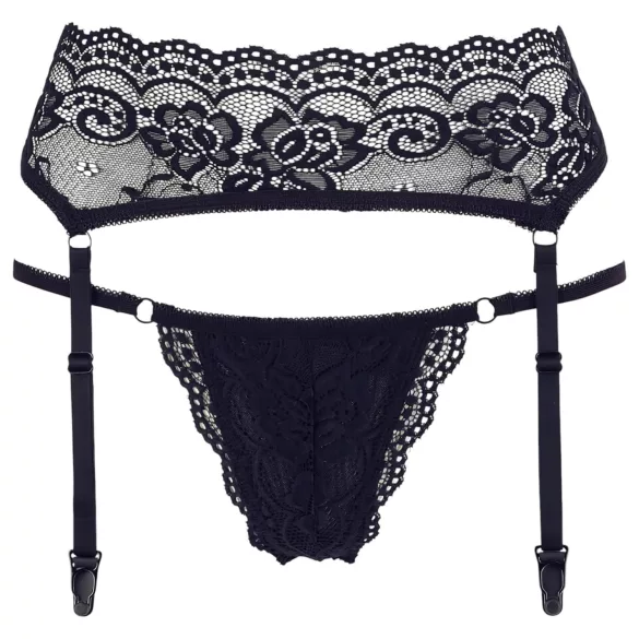 Cottelli - Spitze Strapsgürtel und String (schwarz) - XL