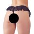 Cottelli - Offener Perlen-String mit Rüschen (Schwarz) - M