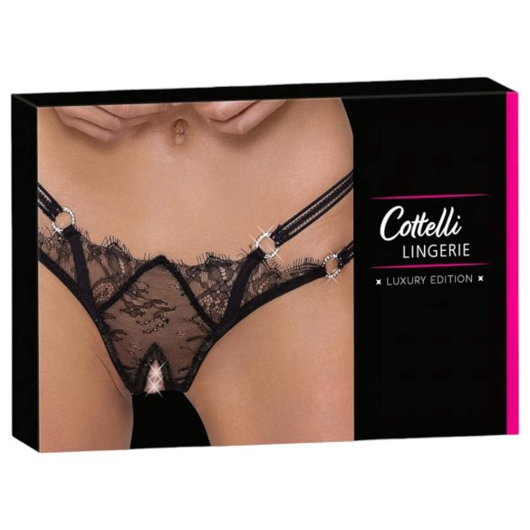 Cottelli - Luxus, offener Ringstring (Schwarz)