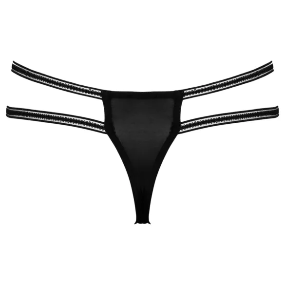 Cottelli - luxuriöser, offener, ringförmiger String (schwarz)