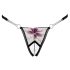 Cottelli - Luxus Lilienstickerei Tanga (Schwarz-Weiß)