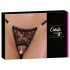 Cottelli - Luxus, rosa Perlentanga (schwarz) - M/L