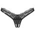 Obsessive - Transparenter Spitzen-Tanga (Schwarz)