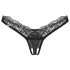 Obsessive - Transparenter Spitzen-Tanga (Schwarz) - L/XL