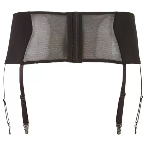 Cottelli Plus Size - Spitzen Strapshemd mit Schnürung (schwarz)