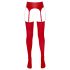 NO:XQSE - Glänzendes Strumpfhalter-Set (Rot) - L/XL