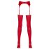 NO:XQSE - Glänzendes Strumpfhalter-Set (Rot) - L/XL