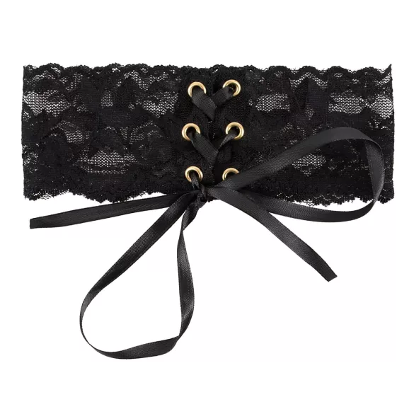 Cottelli - Breites Schnürspitze Halsband (Schwarz)