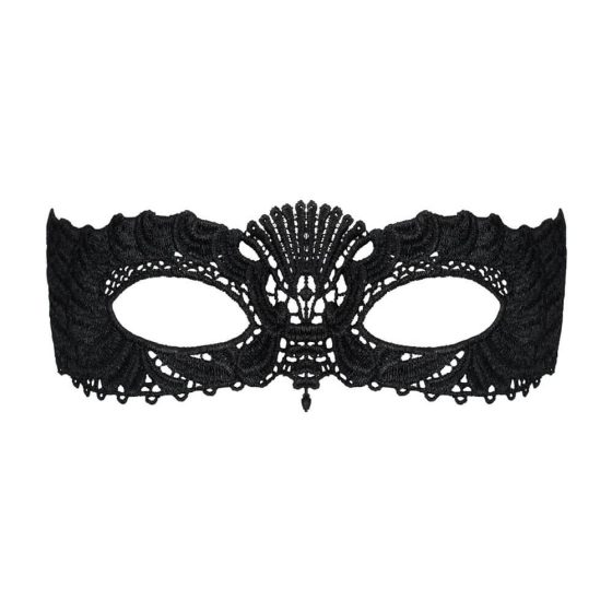 Obsessive - Bestickte Venezianische Maske (Schwarz)