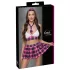 Cottelli - kariertes Schulmädchen-Kostüm Set (Pink) - XL