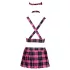 Cottelli - kariertes Schulmädchen-Kostüm Set (Pink) - XL