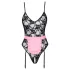 Cottelli - Transparente Dienstmädchenkostüm (schwarz-pink)