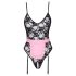 Cottelli - Transparente Dienstmädchen-Kostüm (Schwarz-Pink) - M