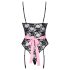 Cottelli - Transparente Dienstmädchen-Kostüm (Schwarz-Pink) - M