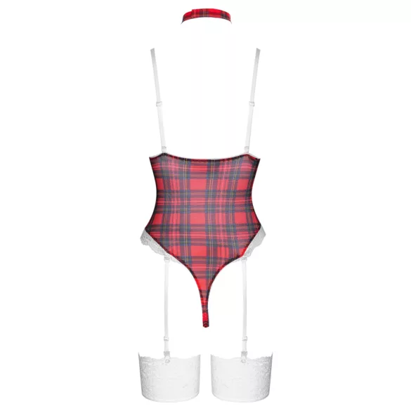 Cottelli - Kariertes Body-Set (Rot)