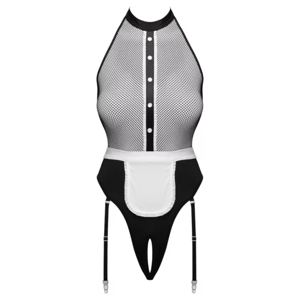 Cottelli - Dienstmädchen-Body mit Schürze (schwarz) - S - L